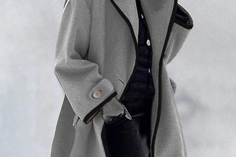 Fae - Women's Long Tailored Padded Coat - Gray