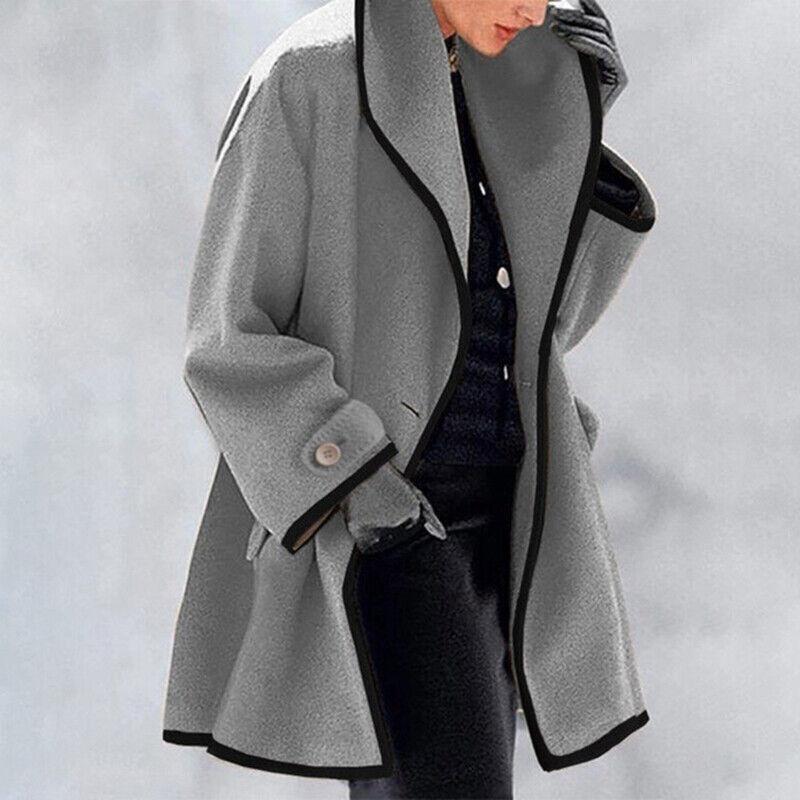 Fae - Women's Long Tailored Padded Coat - Gray