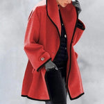 Fae - Women's Long Tailored Padded Coat - Red