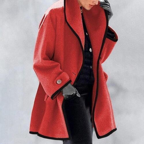 Fae - Women's Long Tailored Padded Coat - Red