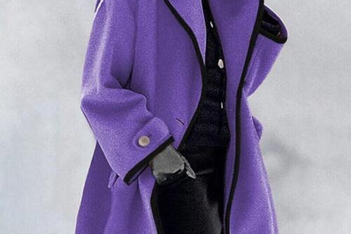 Fae - Women's Long Tailored Padded Coat - Purple