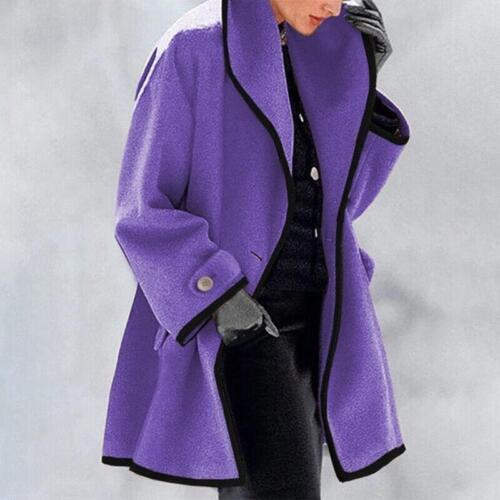 Fae - Women's Long Tailored Padded Coat - Purple
