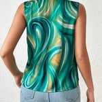 Sleeveless Wrap Blouse styled