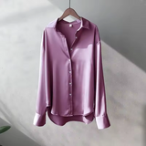 Femke - Women's Fluid Drape Silky Blouse - Purple