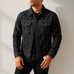 Fintan - Men's Cotton Denim Jacket with Angled Chest Pockets