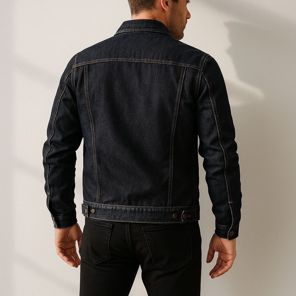 Fintan - Men's Cotton Denim Jacket with Angled Chest Pockets