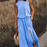 Tessa Blouson Maxi Dress - Blue