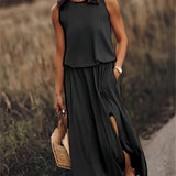 Tessa Blouson Maxi Dress - Black