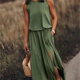 Tessa Blouson Maxi Dress - Green
