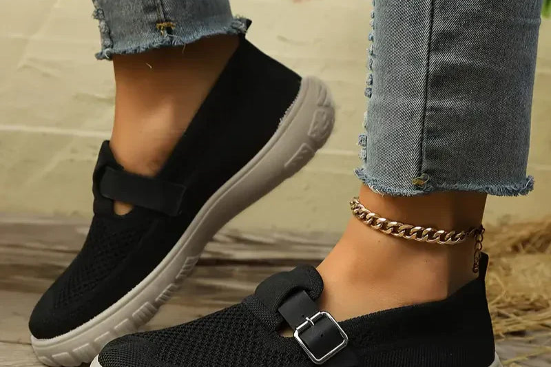 Women's Leather Mary Jane Comfort Shoes | Soft Cushioned Flat Shoes