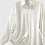 Freja - Women's Oversized Long Sleeve Button-Down Shirt
