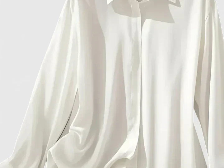 Freja - Women's Oversized Long Sleeve Button-Down Shirt