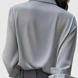 Freja - Women's Oversized Long Sleeve Button-Down Shirt