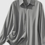 Freja - Women's Oversized Long Sleeve Button-Down Shirt