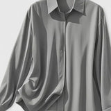 Freja - Women's Oversized Long Sleeve Button-Down Shirt