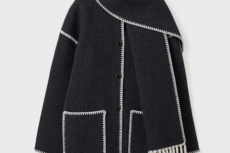 Women's Fringe Trim Knit Cardigan | Open-Front Draped Longline Cardigan