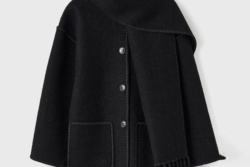 Women's Fringe Trim Knit Cardigan | Open-Front Draped Longline Cardigan