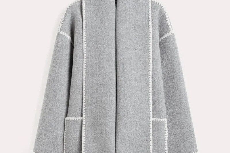 Women's Fringe Trim Knit Cardigan | Open-Front Draped Longline Cardigan