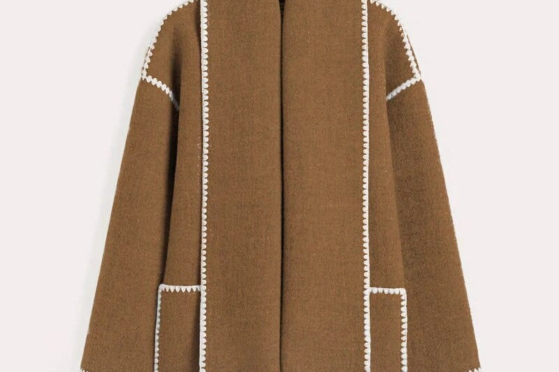 Women's Fringe Trim Knit Cardigan | Open-Front Draped Longline Cardigan