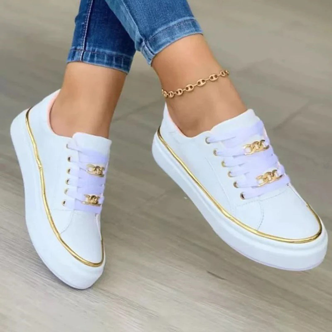 Gaia - Women's Flat Lace-Up Casual Sneakers