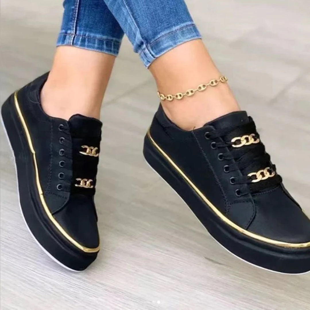 Gaia - Women's Flat Lace-Up Casual Sneakers