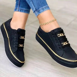Gaia - Women's Flat Lace-Up Casual Sneakers