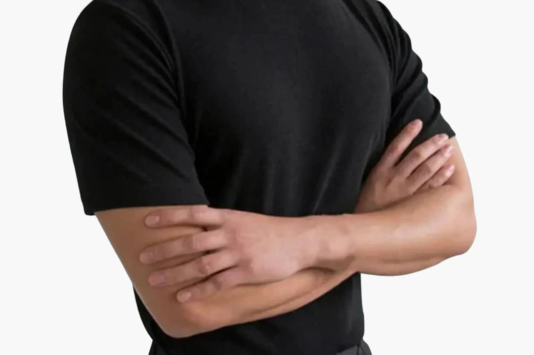 Gareth - Men's Mock Neck Short Sleeve T-Shirt - Black