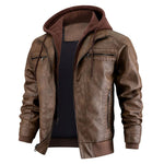 Garrett - Men's Faux Leather Hooded Coat
