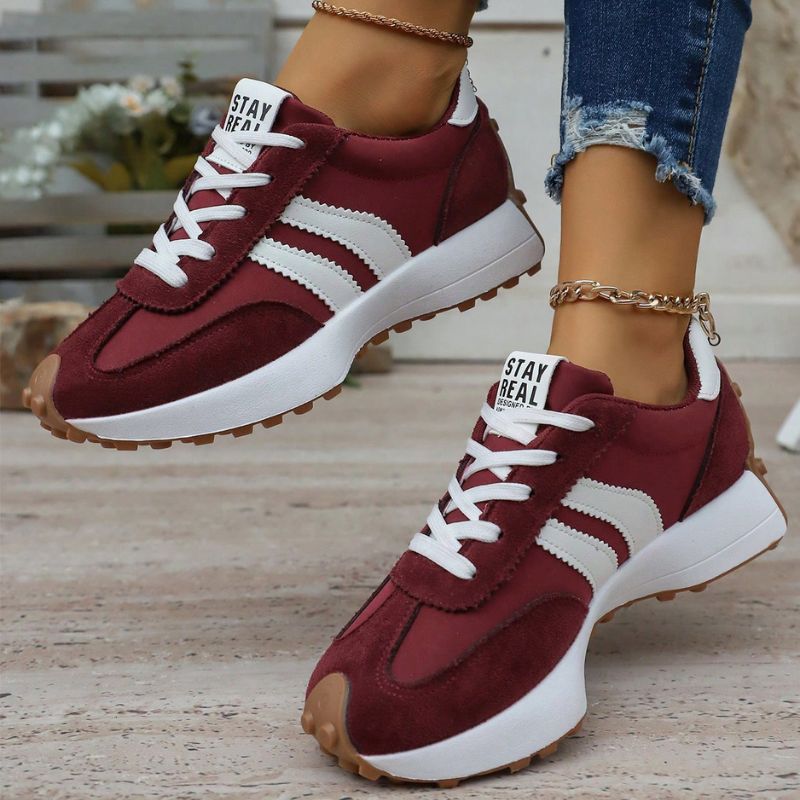 Geneva - Women's Lightweight Cushioned Walking Sneakers - Red