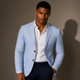 Gordon - Men's Slim Fit Business Casual Blazer - Sky Blue