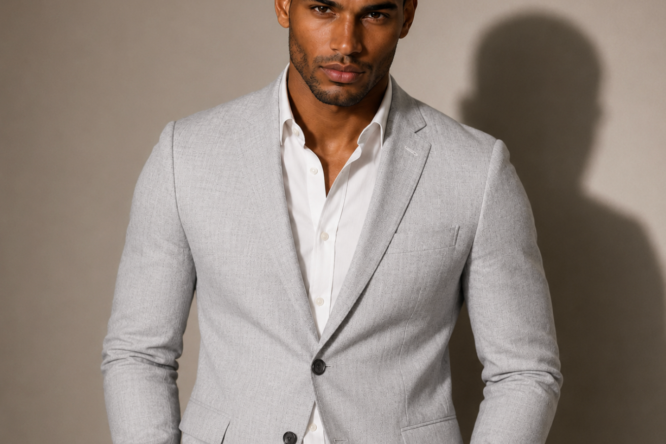 Gordon - Men's Slim Fit Business Casual Blazer - Gray