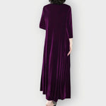 Gwenda - Women's Long Sleeve Velvet Maxi Dress