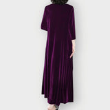 Gwenda - Women's Long Sleeve Velvet Maxi Dress