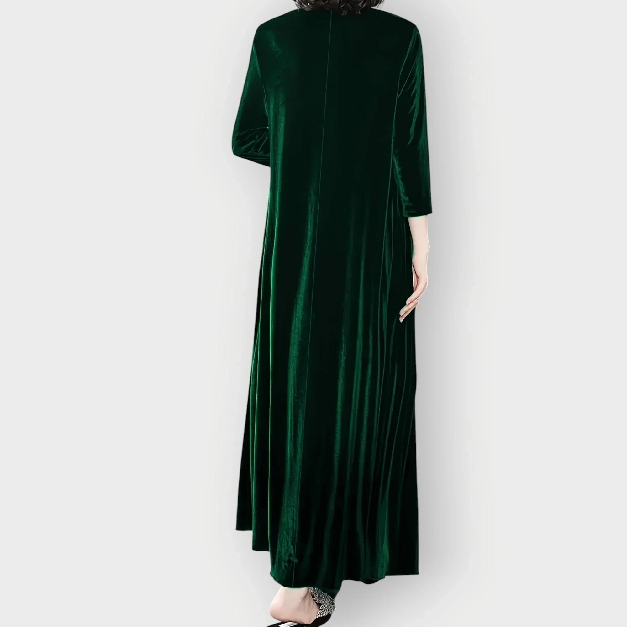 Gwenda - Women's Long Sleeve Velvet Maxi Dress