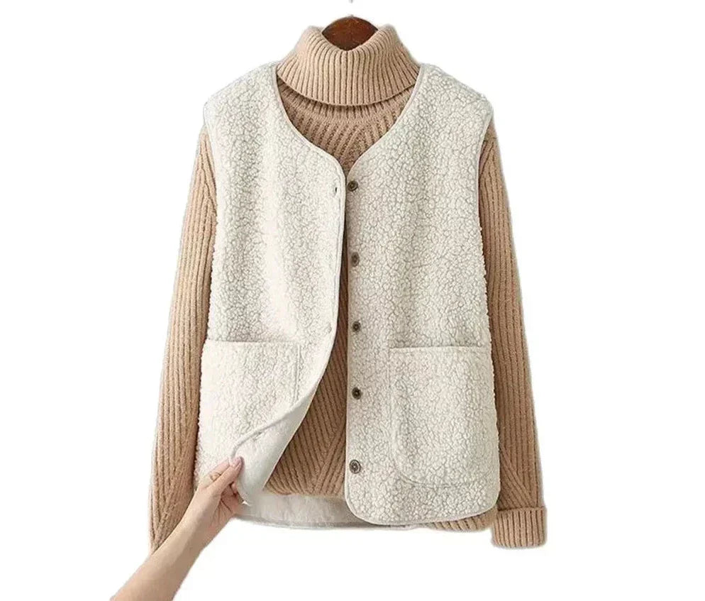 Hana - Women's Sleeveless Teddy Fleece Vest