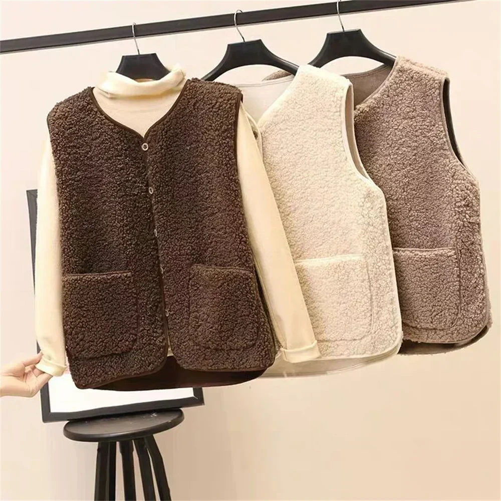 Hana - Women's Sleeveless Teddy Fleece Vest