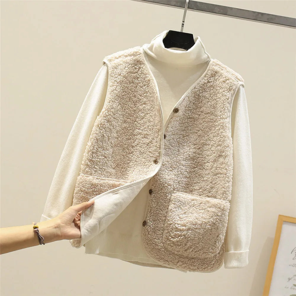 Hana - Women's Sleeveless Teddy Fleece Vest