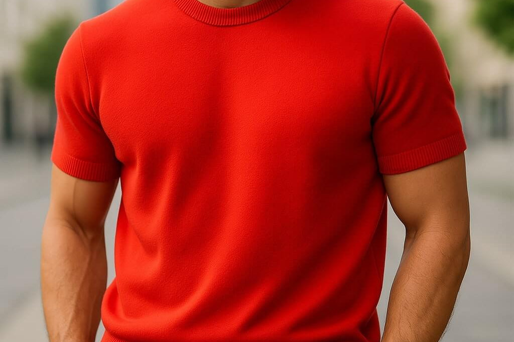 Harlan - Men's Merino Wool and Cashmere-Blend Tailored Tee - Red