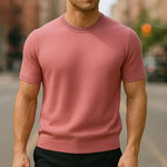 Harlan - Men's Merino Wool and Cashmere-Blend Tailored Tee - Pink