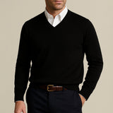 Harrison - Men's Soft Knit V-Neck Sweater with Ribbed Trims