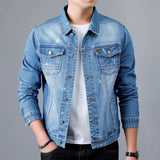 Harry - Men's Faded Stretch Denim Jacket