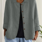 Helle - Women's Oversized Button-Front Blazer