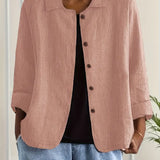 Helle - Women's Oversized Button-Front Blazer - Pink