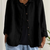 Helle - Women's Oversized Button-Front Blazer - Black