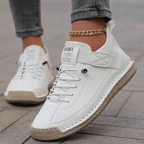 Hesper - Women's Breathable Lace-Up Casual Sneakers - White
