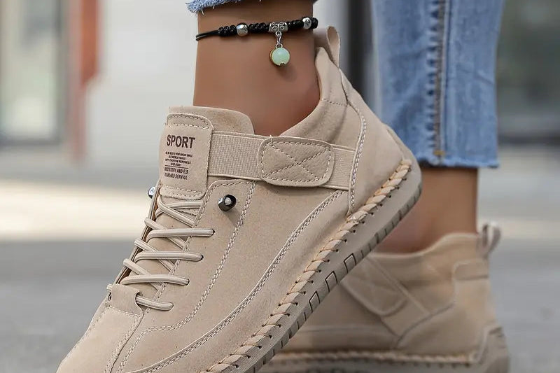 Hesper - Women's Breathable Lace-Up Casual Sneakers - Beige