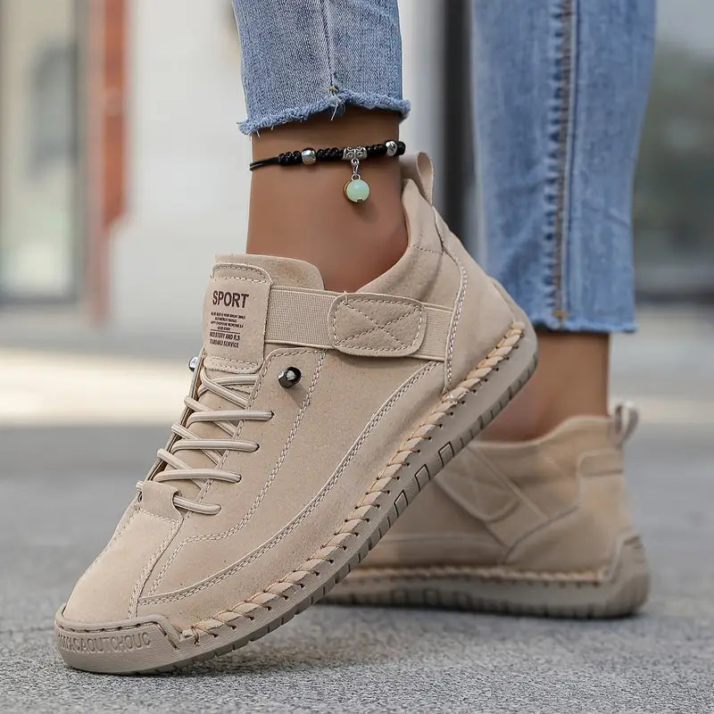 Hesper - Women's Breathable Lace-Up Casual Sneakers - Beige