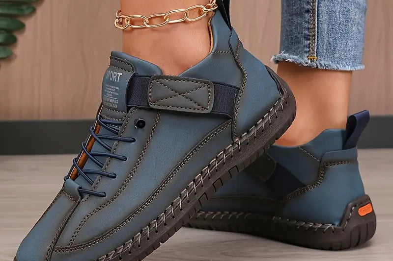 Hesper - Women's Breathable Lace-Up Casual Sneakers - Navy Blue