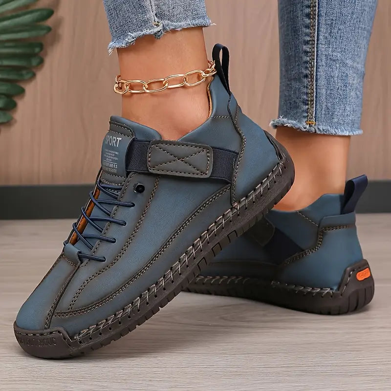 Hesper - Women's Breathable Lace-Up Casual Sneakers - Navy Blue
