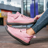 Hesper - Women's Breathable Lace-Up Casual Sneakers - Pink